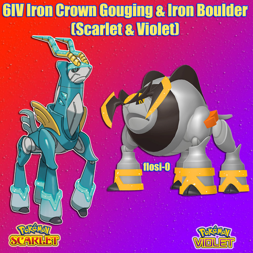 6IV Pokémon escarlata y violeta corona de hierro y hombro de hierro