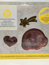 NEW WILTON UNICORN RAINBOW HEART STAR COOKIE DECORTING KIT