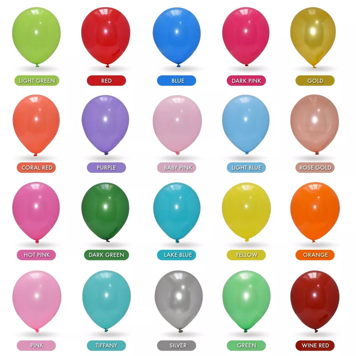 24 ballons latex couleur uni