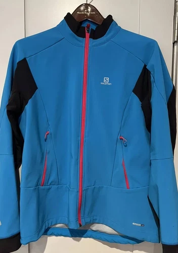 Salomon Jacket Women’s Soft Shell Nordic Full Zip Fleece Blue Women XL NICE