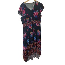 Joe Brown Red Printed Lace Maxi Dress Long Dress Size UK 18