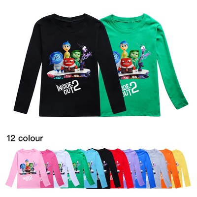 Inside Out T Shirt Kids Long Sleeve Tops Baby Girls JOY SADNESS T