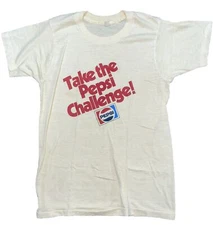 Vintage 80s Take The Pepsi Challenge Adult Small T-shirt Screen Stars Made USA