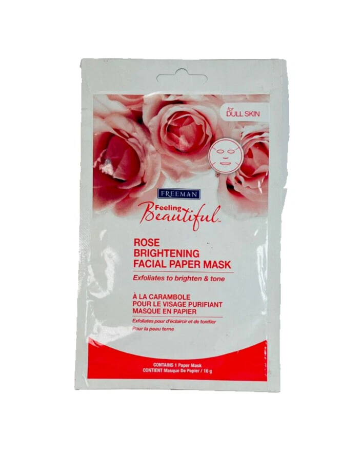 Free Man Rose Brightening Facial Paper Mask 16g LOT OF 2 - Image 4 of 4
