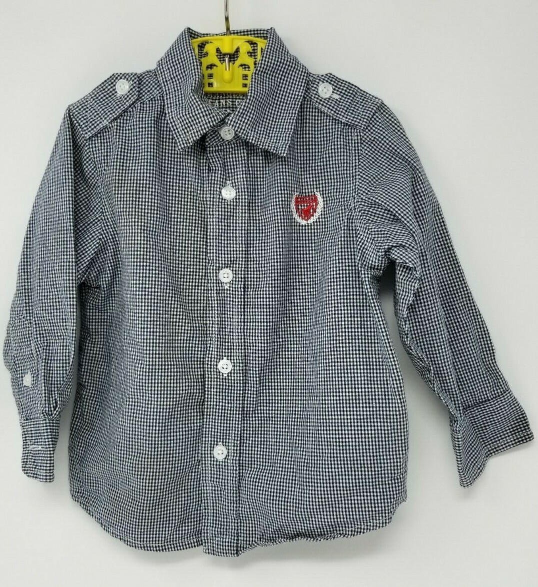 18 month black dress shirt Born to Love Boy's Black Button Down Short Sleeve Shirt Black / 3-6 months