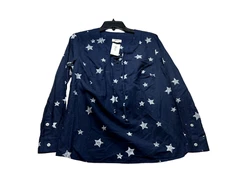 Style and Co Blouse Womens size Small Blue Stars Long Sleeve Tunic Top New