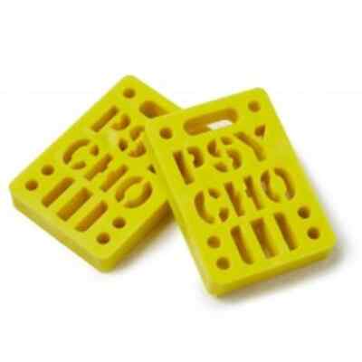 VISION PSYCHO STENCIL LOGO 1/4'' SKATEBOARD TRUCK RISERS - YELLOW