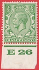 GB KGV 1924 1/2d GREEN SG418 GMM CONTROL E 26