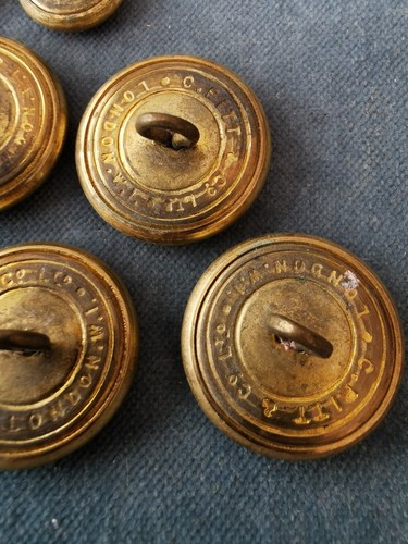 9x V. Rare Military C. Pitt & Co. London W.1. Buttons-Large Gift Buttons 2 small - Foto 10 di 11