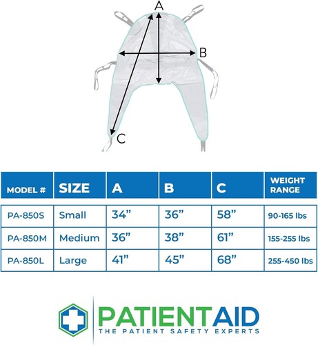 Patient Aid Full Body Divided Leg Sling - Easy-to-Wash Mesh Fabric for Bathing a - Picture 5 of 7