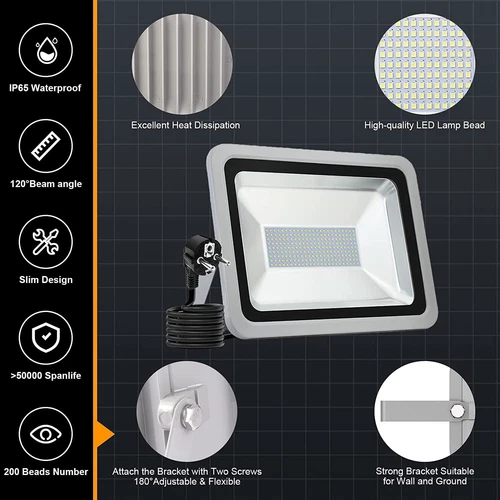 LED Fluter Stecker Außen Strahler Arbeitsleuchte Baustrahler Scheinwerfer Garten - Bild 249 von 251