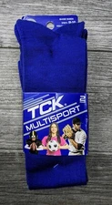 TCK MULTISPORT SOCKS 2 PAIR ADULT SIZE L ROYAL BLUE