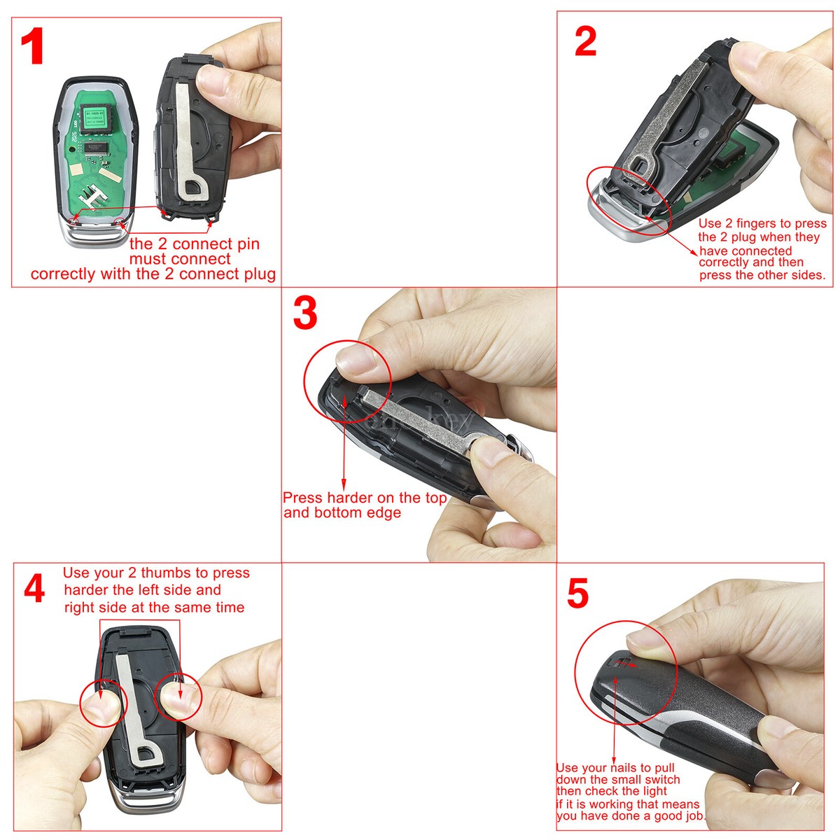 Remote Key Fob Shell Case Cover For 2015-2017 Ford Explorer Edge Fusion Mustang - Foto 5