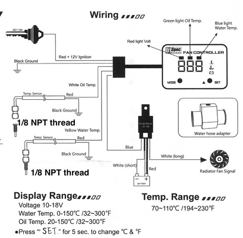 Car / Truck Radiator Fan Electronic Controller Temperature Relay Kit AUTOBAHN88 - Picture 3 of 5