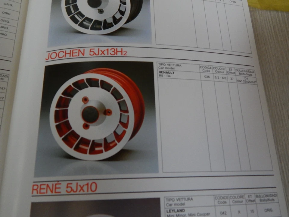 DEPLIANT ORIGINALE PRODUZIONE MILLE MIGLIA RUOTE MINI ALPINE 5 ETC WHEEL  - Immagine 4 di 4