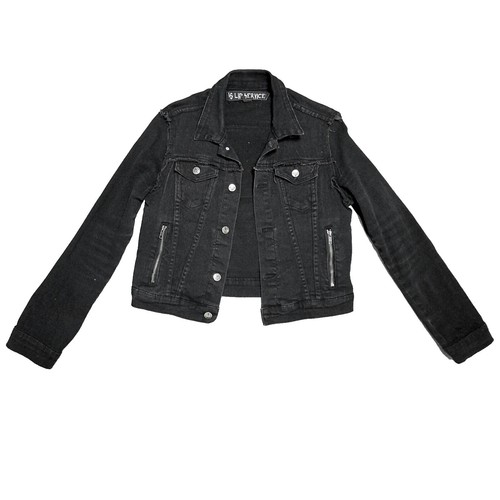Vintage Lip Service Fetish Jacket Women's Y2k Sz M Black Full Zip