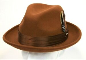 hat un fedora wool australian xl dress cognac brown