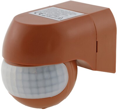 Aufputz Bewegungsmelder ziegelrot 180° LED ok IP44 Außen + Innen bis 12m 1-800W