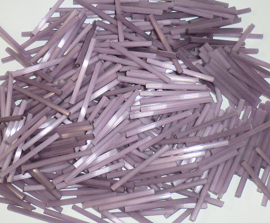 Light Purple Satin Glass Long Glass Bugle Beads eBay