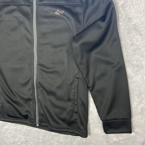 Greg Norman XL Men's Golf Sweater Shark Logo Full Zipper Black Warm Lining - Picture 10 of 24