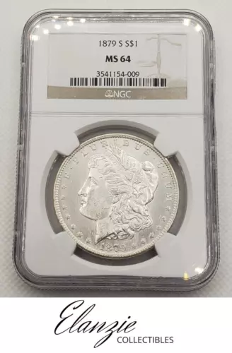 1879-S Morgan Silver Dollar NGC MS64 Semi-Proof Like Obverse