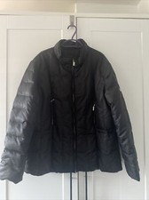 Pristine Cond. Ladies Madison Size Large Black Feather Padded Jacket Full Zip