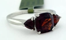 GENUINE 3.55 Cts GARNET RING 10K WHITE GOLD - Free Certificate Appraisal