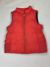 Gymboree Falling for Feathers Coral Pink Orange Puff Puffer Vest 7 8 Medium RARE