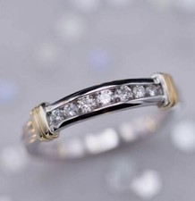 1/4Ct Round Cut Channel-Set Cubic Zirconia Wedding Band Ring In Solid 925 Silver
