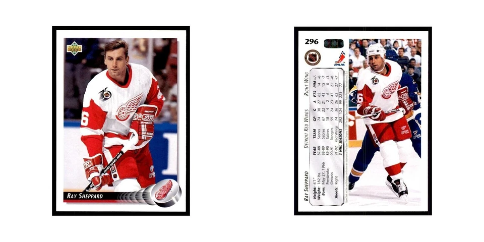 1992 Upper Deck Ray Sheppard Hockey Cards #296 - Image 3 of 3