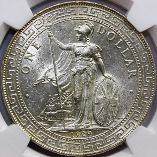 1929-B Great Britain Silver Trade Dollar NGC MS63