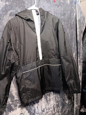Men's S Nike Windbreaker 1/2 Zip Waterproof Anorak Black jacket FD4664-010