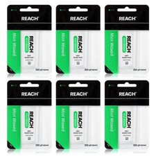 Waxed Dental Floss 6-Pack, Mint, 200 yds, Plaque Remover, Shred Resistant, Ex...