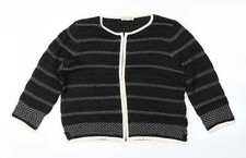 PRE UNA Womens Black Scoop Neck Acrylic Blend Full Jumper Size 16