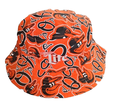 Baltimore Orioles Miller Lite floppy bucket hat (one size Baltimore Orioles Miller Lite floppy bucket hat (one size