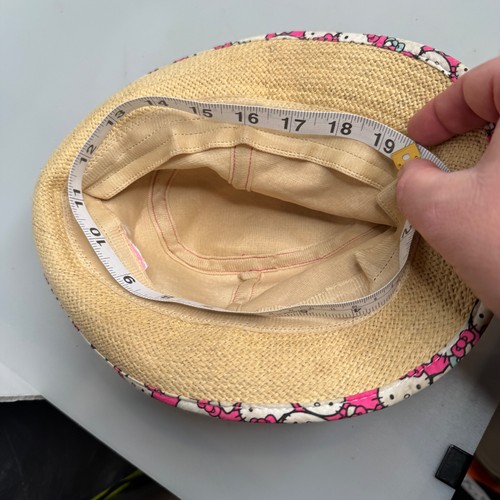 Hello Kitty S/M Hat by Sanrio 2012 Fedora Bucket Straw Hat 19” Circumference - Picture 11 of 12