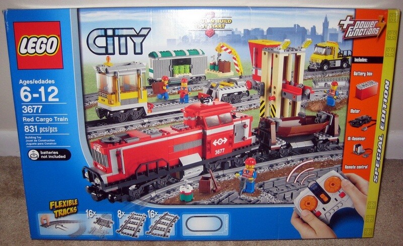lego 3677 city red cargo train