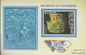 Nicaragua Bloc 181 (complète.Edition.) neuf avec gomme originale 1988 objets du