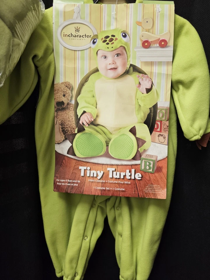 DISFRAZ HALLOWEEN PERSONAJE PEQUEÑA TORTUGA CAPARAZÓN VERDE BEBÉ BEBÉ BEBÉ INFANTIL Foto 2 de 4