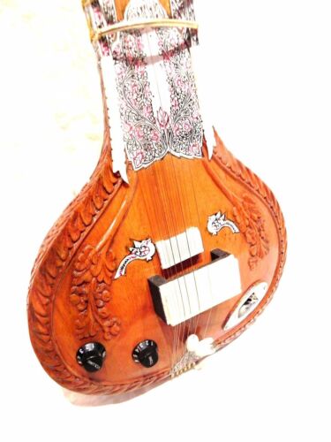 ELECTRIC SITAR SHRI RAVI SHANKAR STYLE DESIGNER TUN WOOD FREE STRING & MIZRAB - Picture 2 of 11