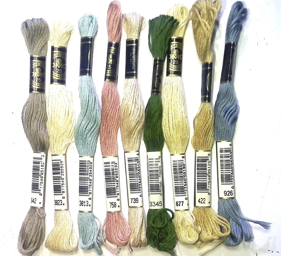 VTG. DMC LOT OF 9 EMBROIDERY THREADS 8.7 YDS ASSORTED COLORS CROSS STITCH - Image 2 of 4