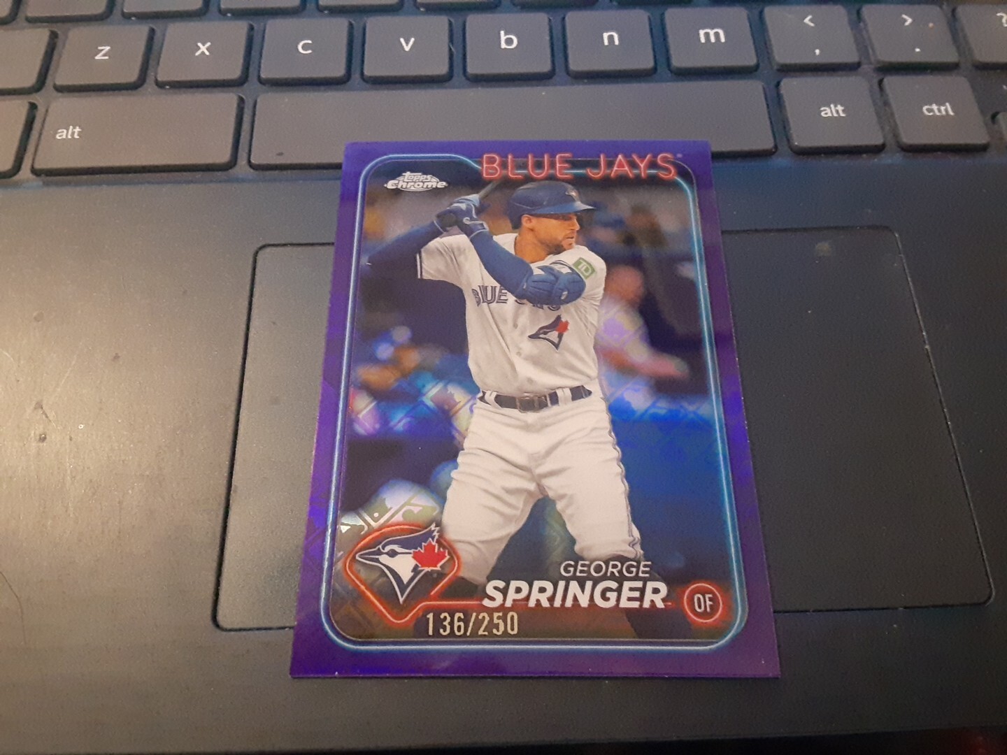 2024 Topps Chrome Logofractor Purple #134 George Springer #/250