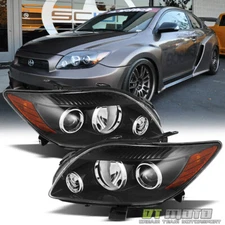 Black [Factory Style] 2008 2009 2010 Scion tC Headlights Headlamps Left+Right