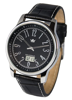 Elegante MARQUIS Herren Funkuhr (Junghans-Uhrwerk) Edelstahl Armbanduhr 964.4108