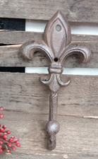 ❤ Französische Lilie / Fleur de lys Wandhaken Gusseisen Kleiderhaken  Nostalgie