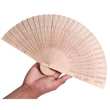 Vintage Spanish Sandalwood Wedding party dance props Handle folding hand fan