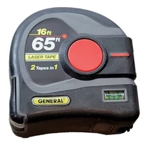 General Tools 2 In 1 - 16 ft Laser Tape Measure w Digital Display Gray 65' Laser