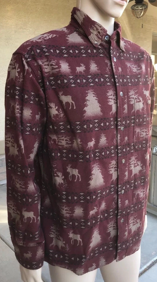 Vintage Cabela’s Deerskin Soft Chamois Outdoor Hunting Shirt Moose Size Large - Image 2 of 4