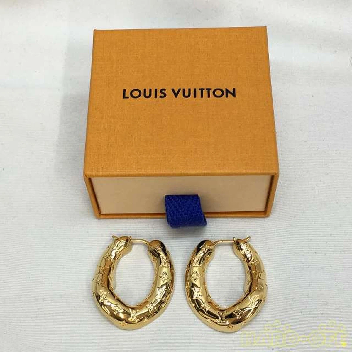 Louis Vuitton Silver Nanogram Hoop Earrings