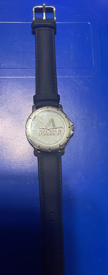 Arizona Diamondbacks GameTime MLB Mens WATCH Stainless Black Leather NIB Vintage - Image 2 of 4